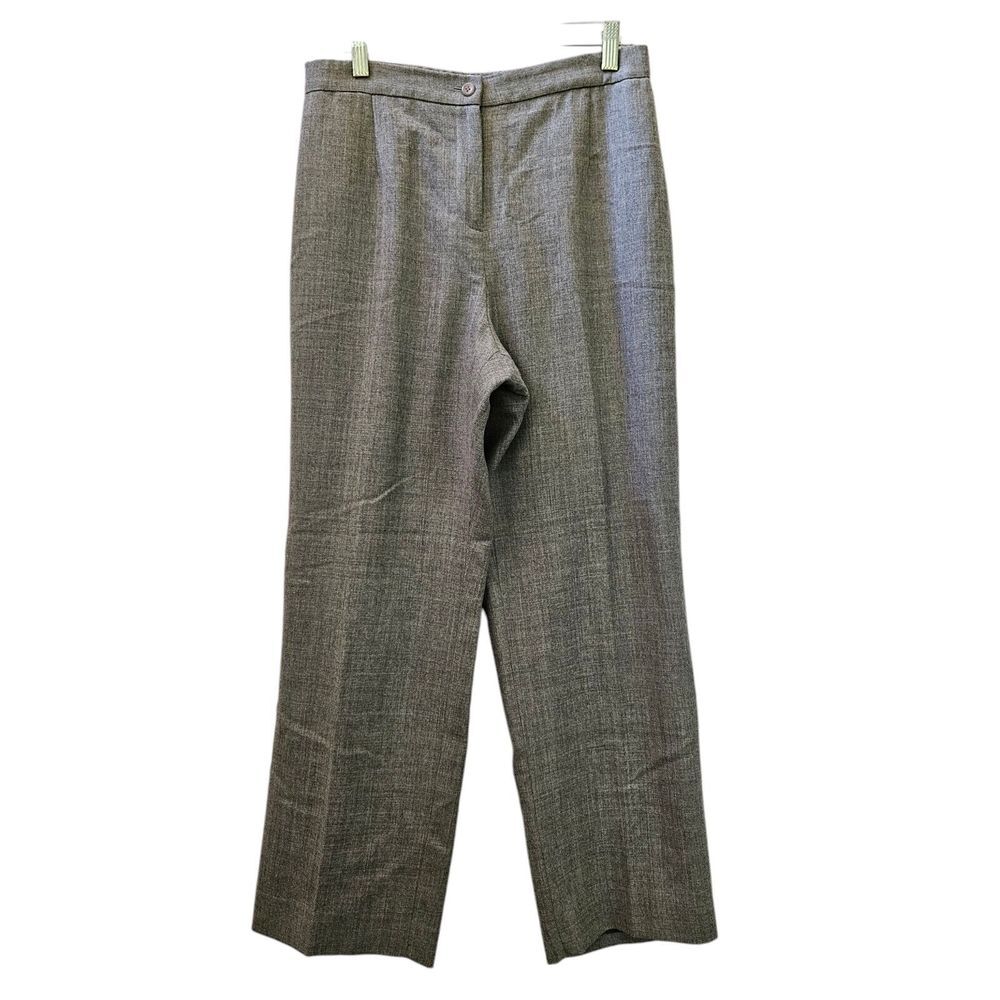 Pendleton Pants Womens Pleated Grey 100% Virgin Wool Straight Leg Dress Size 16P